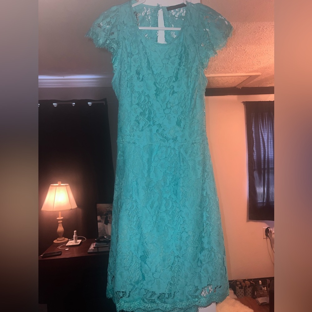 Elegant Lace Dress in Teal